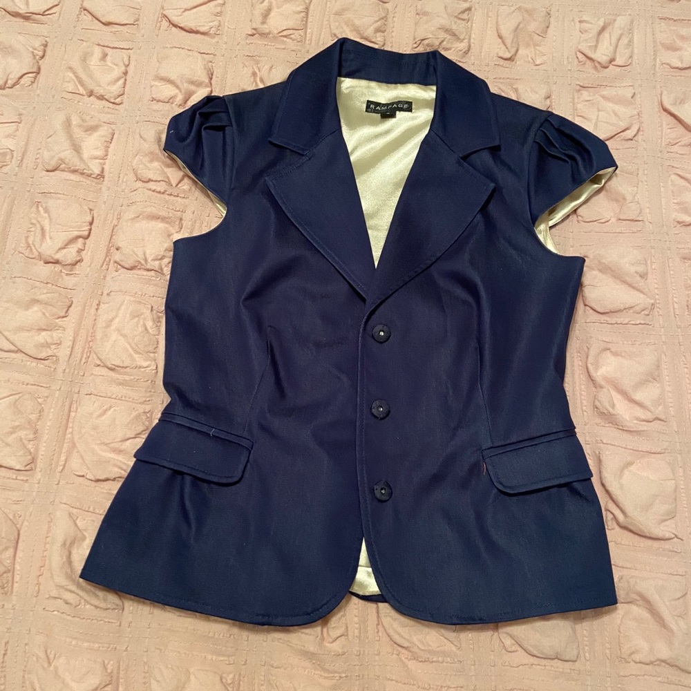 Blue denim vest top